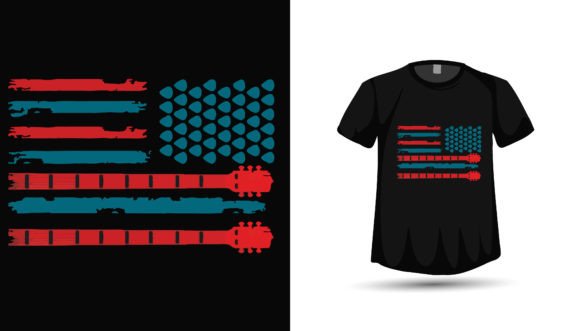 American Flag Guitar Music Tshirt Design: Unleash Your Creative Edge