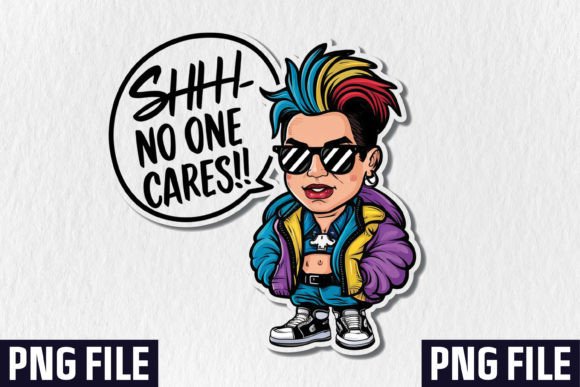 Shhh No One Cares: A Sarcastic Pin-Up Design for Real Talk